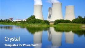  Presentation with nuclear - Audience pleasing slide deck consisting of nuclear power plant temelin backdrop and a teal colored foreground