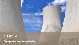  Presentation with plant nuclear - Presentation design consisting of nuclear power plant temelin background and a gray colored foreground