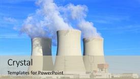  Presentation with plant nuclear - Cool new slide deck with nuclear power plant temelin backdrop and a soft green colored foreground