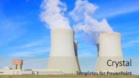  Presentation with nuclear power - Slides enhanced with nuclear power plant temelin background and a mint green colored foreground