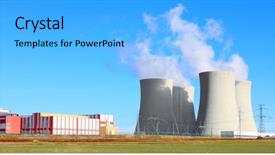  Presentation with nuclear power - Amazing theme having nuclear power plant temelin backdrop and a light blue colored foreground