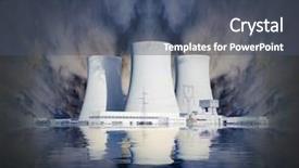  Presentation with nuclear disaster - PPT theme enhanced with nuclear power plant background and a ocean colored foreground
