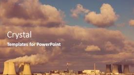  Presentation with nuclear power - Amazing PPT theme having nuclear-power-station-dukovany-vysocina backdrop and a coral colored foreground