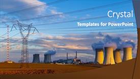  Presentation with nuclear power - Audience pleasing slide set consisting of nuclear-power-station-dukovany-vysocina backdrop and a teal colored foreground