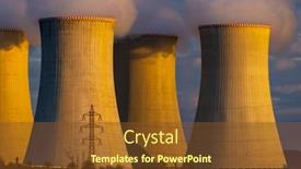 Presentation with nuclear power - Presentation design having nuclear-power-station-dukovany-vysocina background and a tawny brown colored foreground