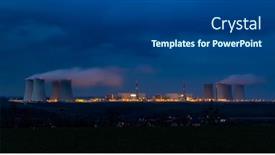  Presentation with nuclear power - Presentation design enhanced with nuclear-power-station-dukovany-vysocina background and a  colored foreground