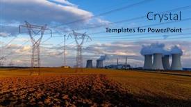  Presentation with nuclear power - Slide deck with nuclear-power-station-dukovany-vysocina background and a teal colored foreground