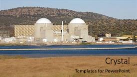  Presentation with nuclear power - Amazing presentation theme having nuclear power station with two backdrop and a coral colored foreground