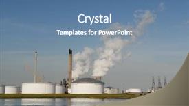  Presentation with power industry - Beautiful slides featuring nuclear reactor - industry around antwerp harbour backdrop and a  colored foreground