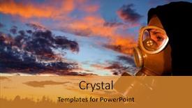  Presentation with gas - PPT layouts featuring nuclear security - girl in gas mask background and a  colored foreground