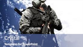  Presentation with gas - Cool new slides with nuclear security - portrait of young soldier backdrop and a ocean colored foreground