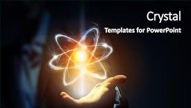  Presentation with atom - PPT theme having nucleus - atom molecule research background and a black colored foreground