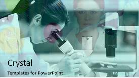  Presentation with science - PPT theme with nucleus - digital composite of science composition background and a light blue colored foreground