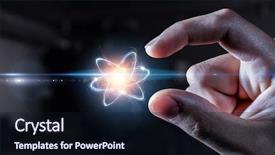  Presentation with science - Slides consisting of nucleus - humankind and science background and a wine colored foreground