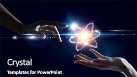  Presentation with science - Slide deck having nucleus - humankind and science background and a black colored foreground