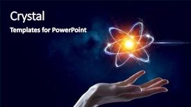  Presentation with science - Audience pleasing PPT theme consisting of nucleus - humankind and science backdrop and a black colored foreground