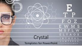  Presentation with sportswoman boxing woman - PPT theme with nucleus white black - woman with eye focus box background and a light gray colored foreground