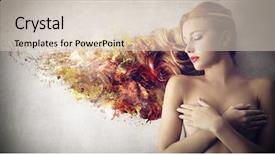  Presentation with beauty - Beautiful PPT theme featuring nude - 3d beauty backdrop and a lemonade colored foreground