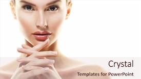  Presentation with skin care - Presentation theme consisting of nude - adult woman portrait skin care background and a lemonade colored foreground