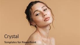  Presentation with gentle - PPT theme having nude - image of young pure beautiful background and a coral colored foreground