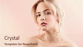  Presentation with natural skincare - Slides enhanced with nude - portrait of a beautiful blonde background and a lemonade colored foreground