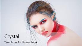  Presentation with woman nude body - Cool new PPT theme with nude - portrait of a beautiful young backdrop and a white colored foreground