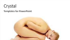  Presentation with depressed - Beautiful PPT theme featuring nude depressed woman curled up on the floor backdrop and a white colored foreground