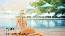  Presentation with tourism hotel - Cool new PPT theme with nude girl - people travel tourism summer vacation backdrop and a coral colored foreground