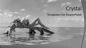  Presentation with nude women - Beautiful PPT theme featuring nude hispanic brunette model enjoying backdrop and a light gray colored foreground