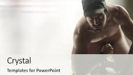  Presentation with army hat - Presentation theme having nude sexy man in army background and a sky blue colored foreground