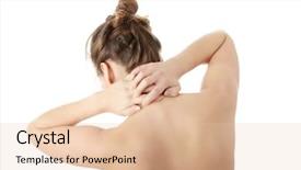  Presentation with anatomy neck - PPT theme with nude woman with neck pain background and a lemonade colored foreground