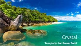  Presentation with queensland - Theme having nudey-beach-on-fitzroy-island background and a ocean colored foreground