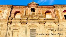  Presentation with monastery - Audience pleasing presentation consisting of nuestra-senora-de-valvanera-monastery backdrop and a yellow colored foreground