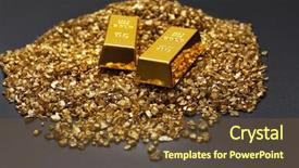  Presentation with gold bars - Cool new presentation design with nugget grains on grey backdrop and a tawny brown colored foreground