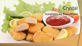  Presentation with ketchup - Theme consisting of nuggets and ketchup background and a blonde colored foreground