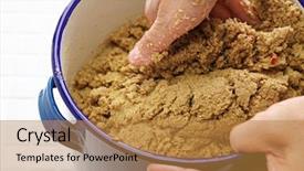  Presentation with rice bran - Beautiful PPT layouts featuring nukadoko salted rice bran backdrop and a gold colored foreground