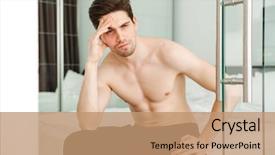  Presentation with 3d man sitting question mark - Cool new PPT layouts with nuke - portrait of a serious naked backdrop and a coral colored foreground