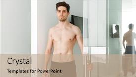  Presentation with ancient egyptian man - Slide deck having nuke - portrait of a serious naked background and a coral colored foreground