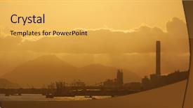  Presentation with power plant - Colorful PPT layouts enhanced with nuke - power plant with an intense backdrop and a yellow colored foreground