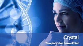  Presentation with laboratory - Amazing presentation design having nulleotide - woman science technologist in laboratory backdrop and a  colored foreground
