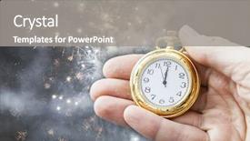  Presentation with old way new way - Slide set having roman number - new year's at midnight background and a  colored foreground