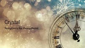  Presentation with new year - Beautiful PPT theme featuring roman number - new year's at midnight backdrop and a  colored foreground