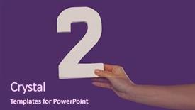  Presentation with measurement - Audience pleasing presentation theme consisting of character counts - female hand holding up backdrop and a violet colored foreground