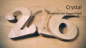  Presentation with new year - Audience pleasing theme consisting of number 2016 as the new backdrop and a coral colored foreground