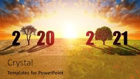  Presentation with happy new year - Presentation design enhanced with number-2020-in-dry-country background and a gold colored foreground