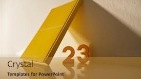  Presentation with happy new year - Presentation with number-23-and-book-against background and a gold colored foreground