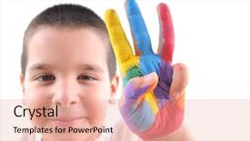  Presentation with image resolution - Audience pleasing slide deck consisting of number 3 - colorful hand with three fingers backdrop and a lemonade colored foreground