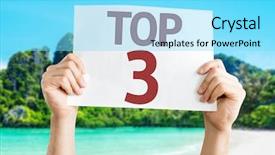  Presentation with beach - PPT theme consisting of number 3 - top 3 card background and a arctic colored foreground