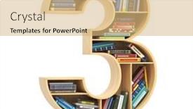  Presentation with educational - Presentation design featuring number-3-three-in-form background and a coral colored foreground