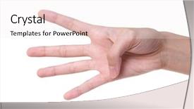  Presentation with brown sugar isolated on white - Audience pleasing presentation consisting of number 4 designated by fingers backdrop and a sky blue colored foreground